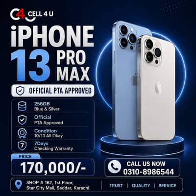 iPhone 13 pro max 256GB | PTA approved | face ID oK | 7 days warranty