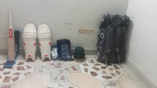 Cricket Kit Bag with English Willow Bat & Complete Cricket Equipment