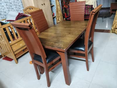 Dinning Table wooden with 4 chairs for sale