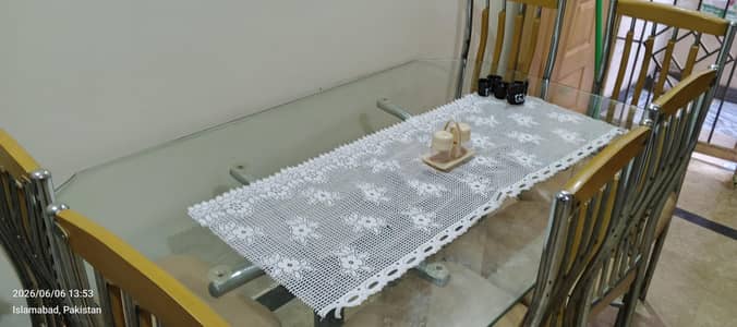 Glass Dinning Table with Chairs