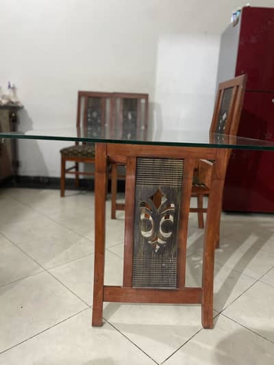 Dining table with six chairs
