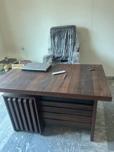 Office table and office chair and 2 sofa