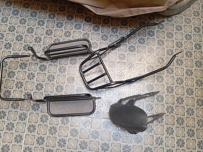 Rear Carrier, Foot Rest and Mud guard for 150CC Bike.