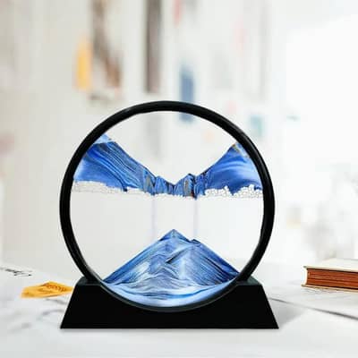 3d moving sand art blue mountain frame for home,offices,rooms.