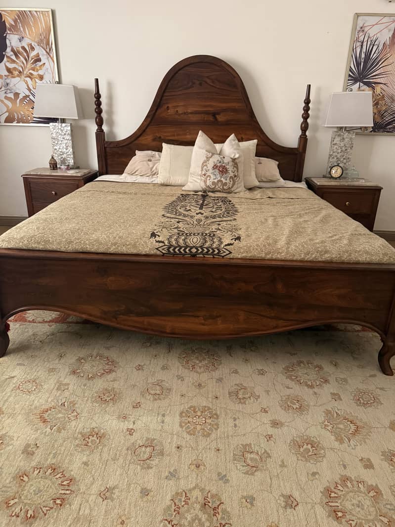 Solid wood bed set 2