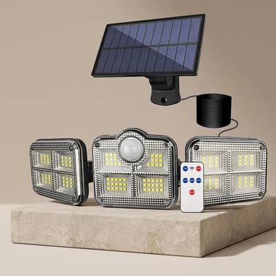 solar motion sensor led lamp black 2400 mah