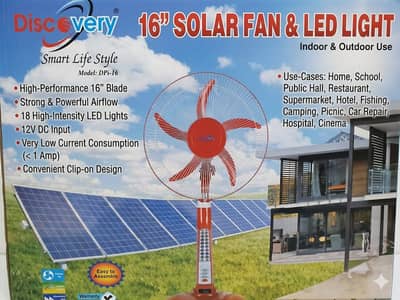 Solar 16-Inch Pedestal 12V DC Fan