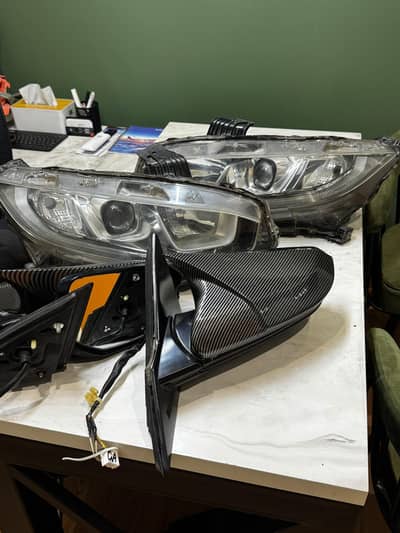 honda civic 2018 headlights and side mirrors