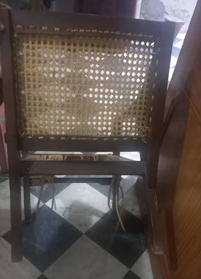 original wood chair and stool