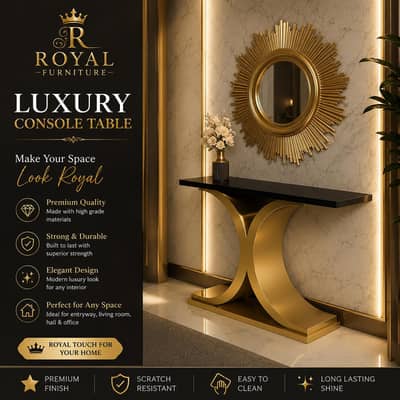 Luxury console Table With Sunburst  Mirror | Premium Home Decor | 