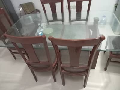 Dining table with six chairs