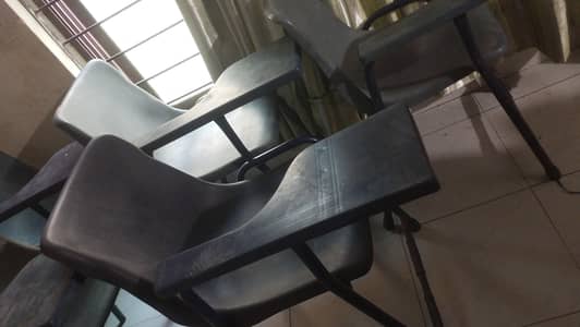 school chairs and office table with office chair