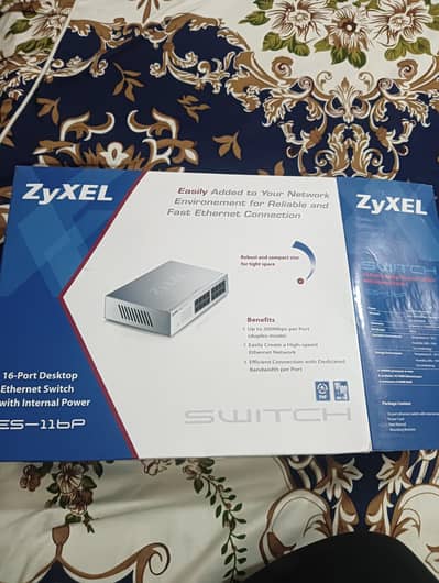 ZyXEL Switch 16 Port Deaktop Ethernet Switch with Internal Power