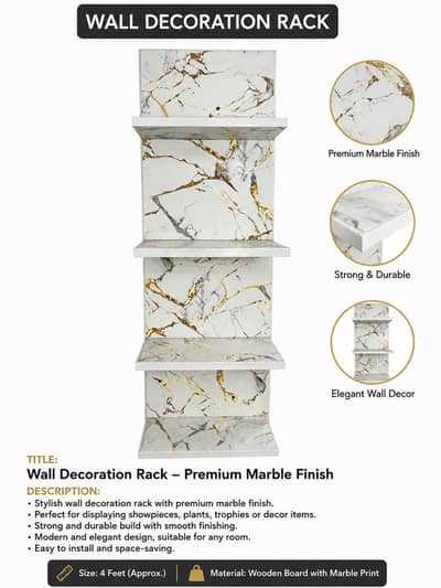 Stylish Wall Decor Rack for Home (Space Saving)