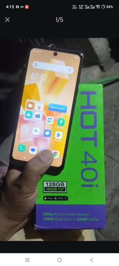 infinix hot40i 8+8/128 full box 03053372873