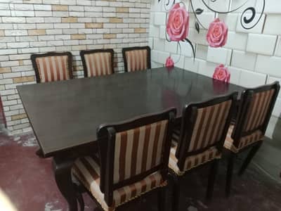 Pure wooden Dining table with 8 chairs 03198898344
