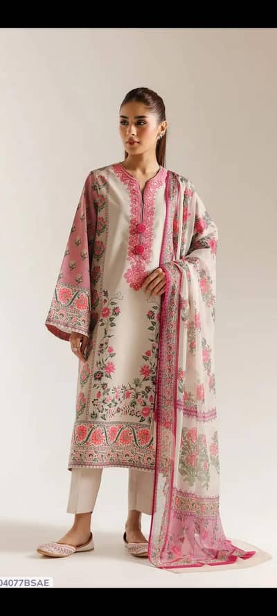 3pic women unstitched printed suit