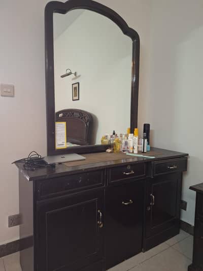 bed, dressing and two side tables without mattress