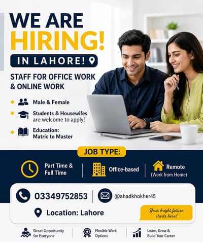 we are hiring male and female