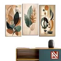3 Pcs Wooden Canvas with sticky Paintings - AESTHETIC REALISTIC FLOWER