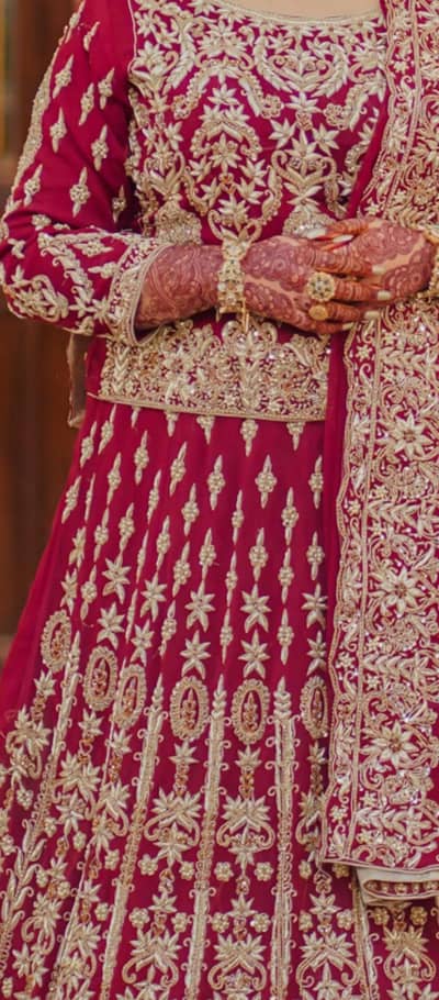bridal/lehnga/bridaldress/kundandress/redcolour