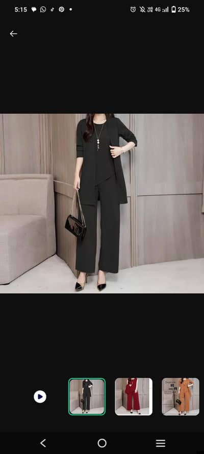  Elegant Black 3-Piece Women's Suit – Premium Quality 