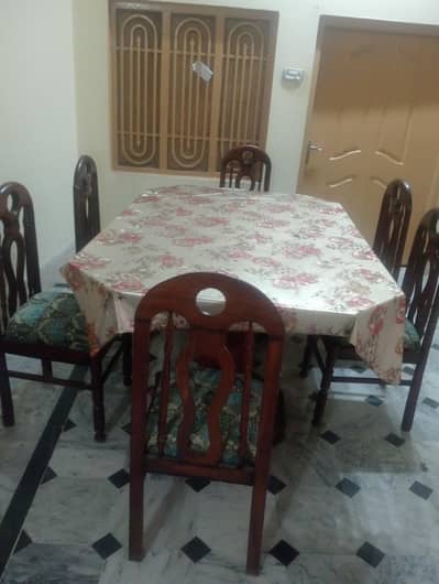 dining table with six chairs about to sale