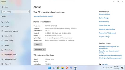 Core i5 4th Gen Desktop PC + 26” LED | 8GB RAM | Windows 11 Pro
