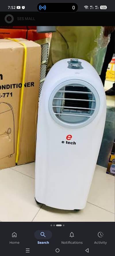E-Tech Portable AC ATE-771 (Cool & Heat) - 10/10Condition Like New
