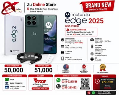 Motorola Edge 2025 256 |24GB Ram Dimensity 7400 120Hz Box Pack Non PTA