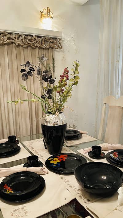 Black 22 pieces dinner set