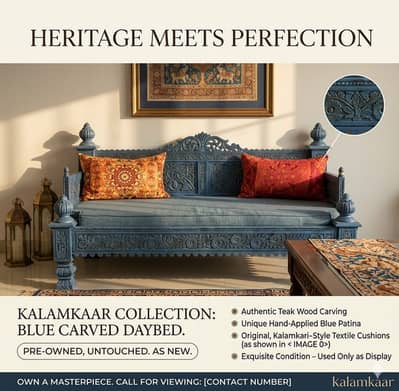 Statement Piece Alert: Kalamkaar Carved Sofa (Like New!)