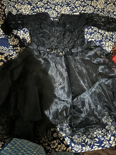 Black sequin Embroidered 3pice Dress-party wear-size M