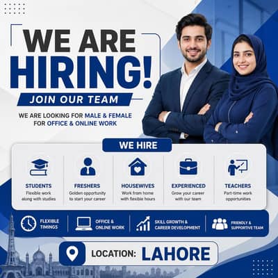 We are hiring on urgent Bases.