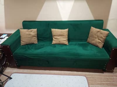Sofa Cum Beds, Wooden Almirah and Lounge Chair for urgent sale
