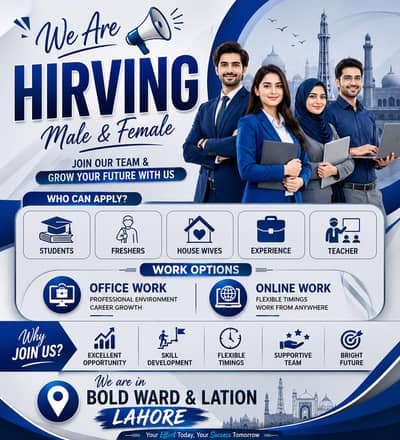 We are Hiring male and female for oline work.