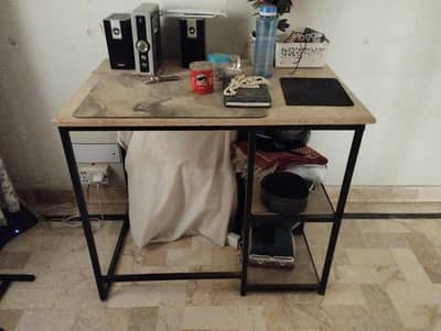 Iron rod marbel top table