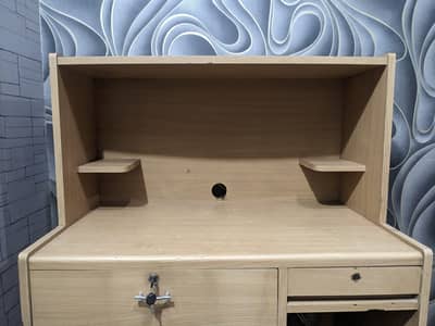Wooden Computer / Study Table with Hutch & Storage (Good Condition)