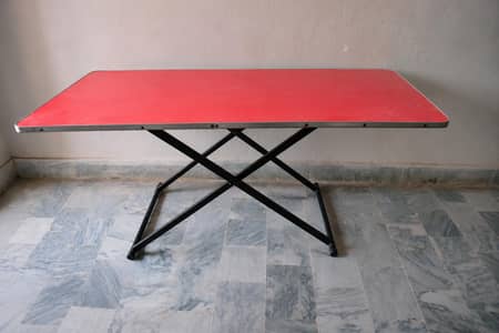 2x4 Feet Foldable Wooden Table with Iron Frame – Excellent Condition