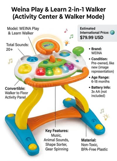 Weina Play & Learn 2-in-1 Walker (Made in France)