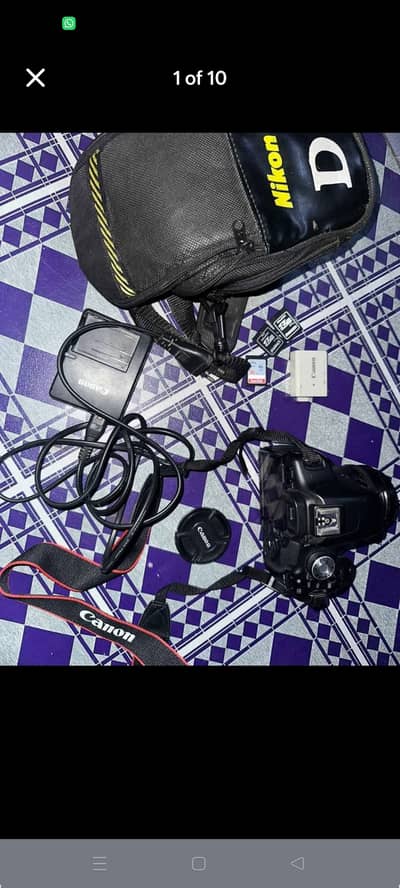 Canon 500D camera with all accessories