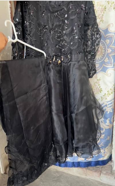 Black sequin Embroidered 3 piece  Dress-party wear-size M
