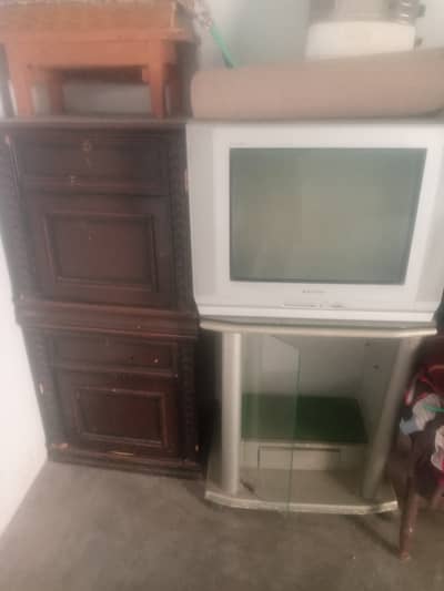 Almari with two sides tables and TV Tarali Exchge with Parrots
