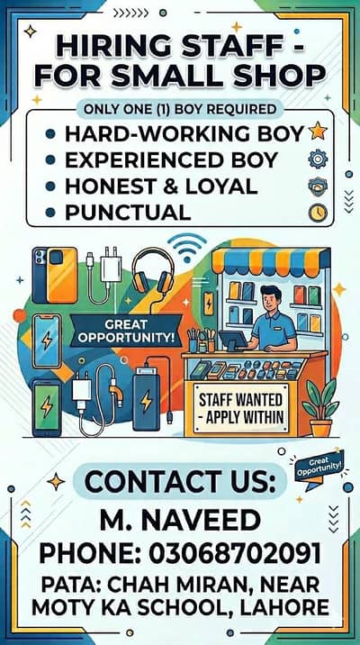 Need Experienced Salesman / Worker for Mobile Accessories Shop