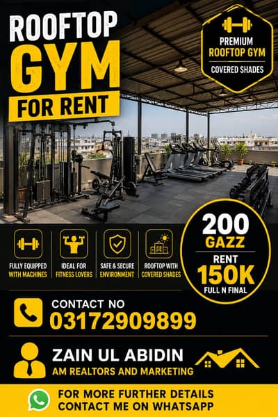 Gym for rent with machines