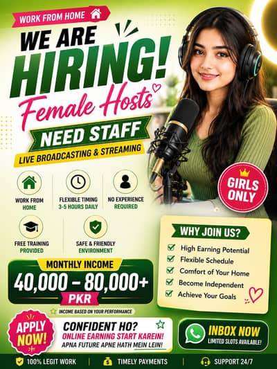 Female Hosts Required | Work From Home | Earn 40k-80k+ Monthly