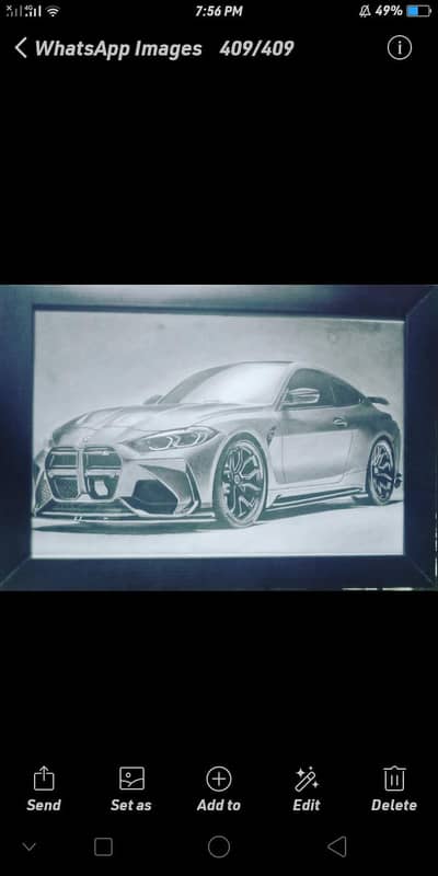 Handmade BMW M4 sketch