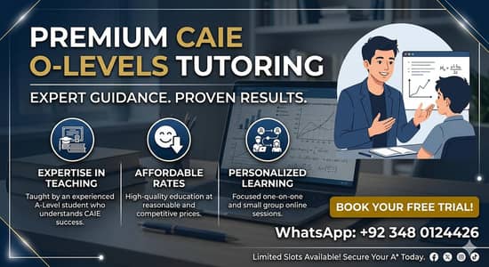 O LEVEL/IGCSE/FSC/MATRIC Tution at reasonable rates!!