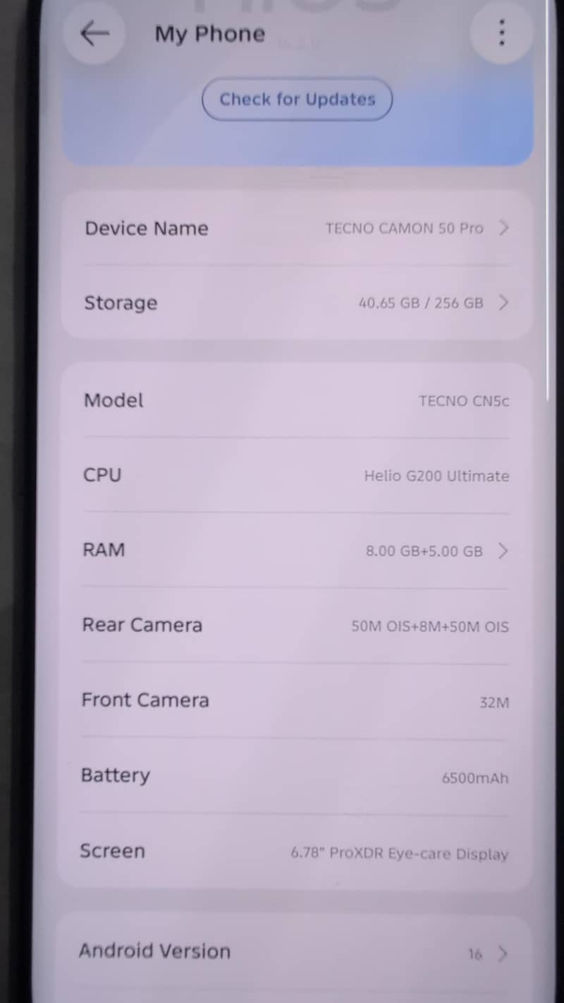 Tecno camon 50 pro 3