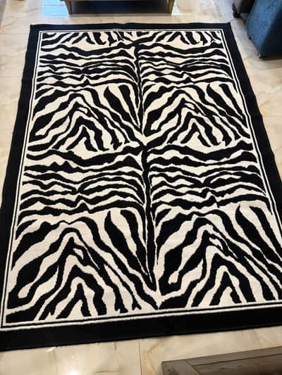Modern Black and White Zebra print Rug